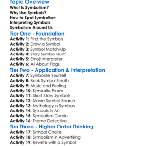 Symbolism And Interpretation Worksheet Activity Booklet