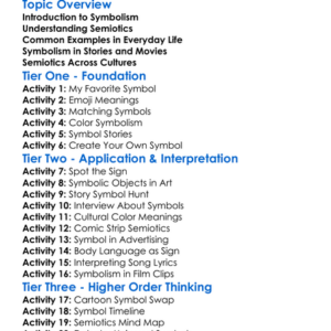 Symbolism And Semiotics Worksheet Activity Booklet