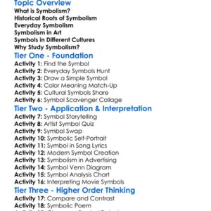 Symbolism In Art And Culture Worksheet Activity Booklet