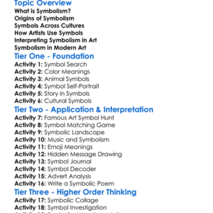 Symbolism In Art Worksheet Activity Booklet