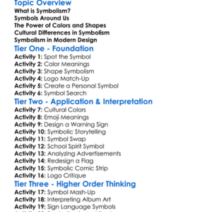 Symbolism In Design Worksheet Activity Booklet