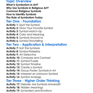 Symbolism In Religious Art Worksheet Activity Booklet