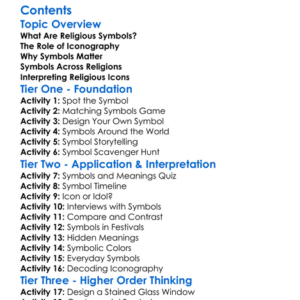 Symbols And Iconography In Religion Worksheet Activity Booklet