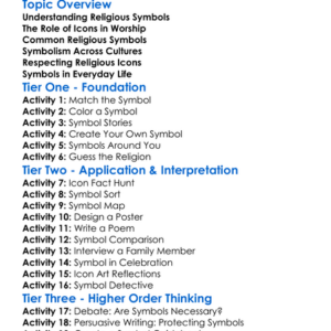 Symbols And Icons In Religion Worksheet Activity Booklet