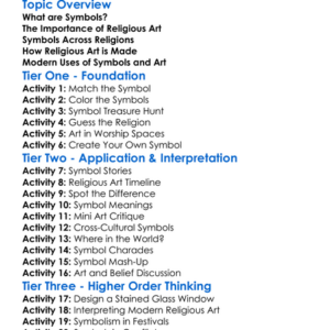 Symbols And Religious Art Worksheet Activity Booklet