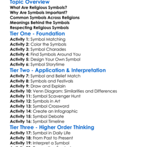 Symbols In Religion Worksheet Activity Booklet