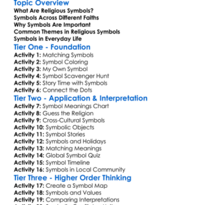 Symbols In World Religions Worksheet Activity Booklet