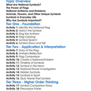 Symbols Of National Identity Worksheet Activity Booklet