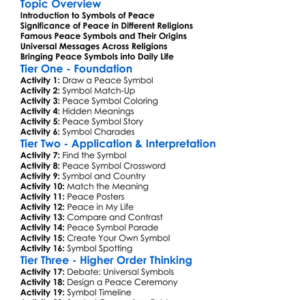 Symbols Of Peace In Religion Worksheet Activity Booklet