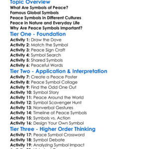 Symbols Of Peace Worksheet Activity Booklet