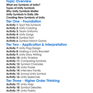 Symbols Of Unity Worksheet Activity Booklet