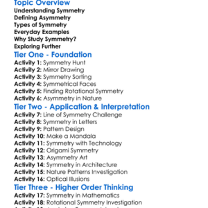 Symmetry And Asymmetry Worksheet Activity Booklet