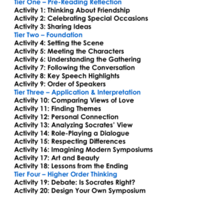 Symposium Plato Worksheet Activity Booklet