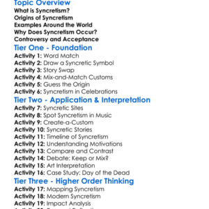 Syncretism In Religion Worksheet Activity Booklet