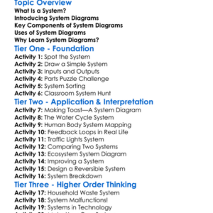 System Diagrams Worksheet Activity Booklet