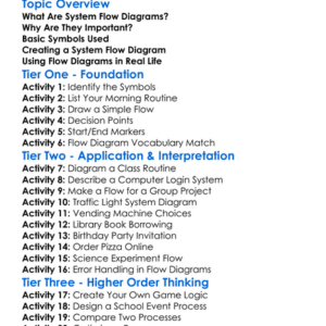 System Flow Diagrams Worksheet Activity Booklet