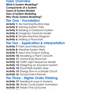 System Modeling Worksheet Activity Booklet
