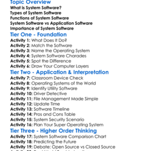 System Software Worksheet Activity Booklet