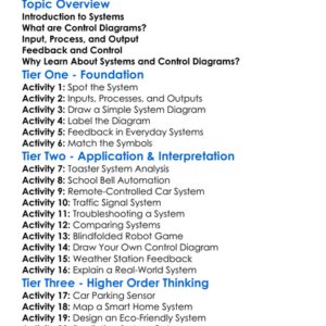 Systems And Control Diagrams Worksheet Activity Booklet