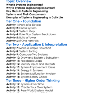 Systems Engineering Worksheet Activity Booklet