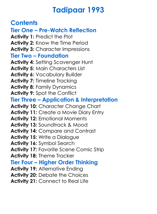 Tadipaar 1993 Worksheet Activity Booklet
