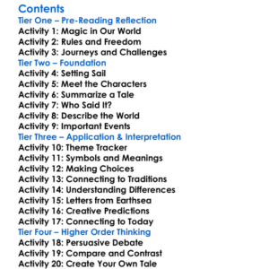 Tales From Earthsea Ursula K Le Guin Worksheet Activity Booklet