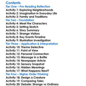 Tales From Outer Suburbia Shaun Tan Worksheet Activity Booklet