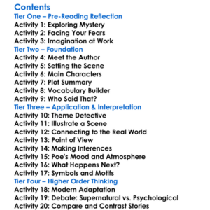 Tales Of Mystery And Imagination Edgar Allan Poe Worksheet Activity Booklet