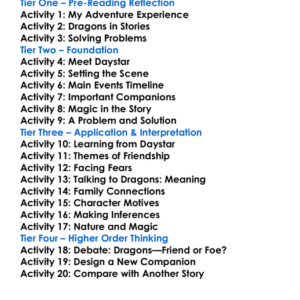 Talking To Dragons Worksheet Activity Booklet