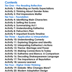 Taming Of The Shrew William Shakespeare Worksheet Activity Booklet