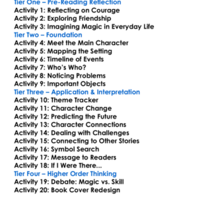 Tamora Pierce Novels Worksheet Activity Booklet