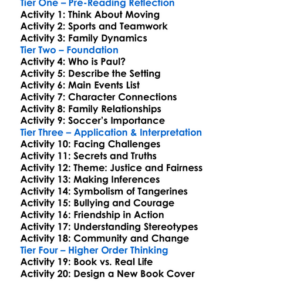 Tangerine Edward Bloor Worksheet Activity Booklet