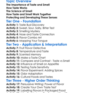 Taste And Smell Worksheet Activity Booklet