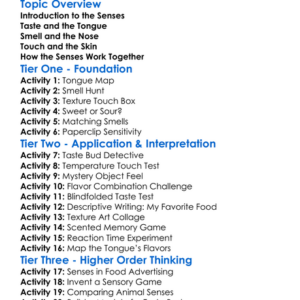 Taste Smell And Touch Worksheet Activity Booklet