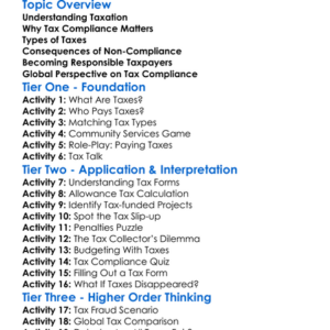 Taxation Compliance Worksheet Activity Booklet