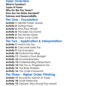 Taxation Fundamentals Worksheet Activity Booklet