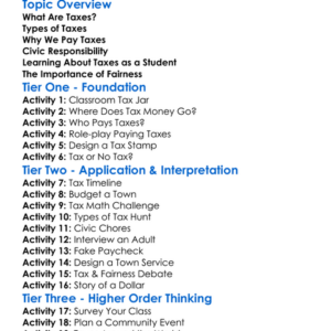 Taxes And Civic Responsibility Worksheet Activity Booklet