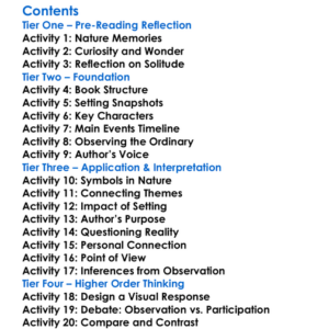 Teaching A Stone To Talk Annie Dillard Worksheet Activity Booklet