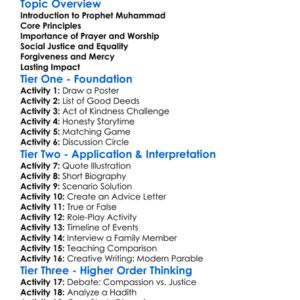 Teachings Of Prophet Muhammad Worksheet Activity Booklet