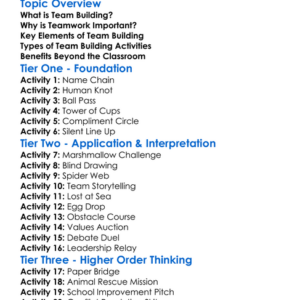 Team Building Worksheet Activity Booklet