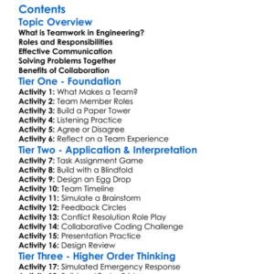 Teamwork And Collaboration In Engineering Worksheet Activity Booklet