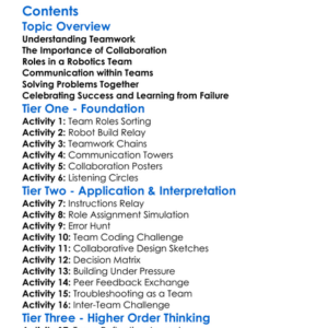 Teamwork And Collaboration In Robotics Projects Worksheet Activity Booklet