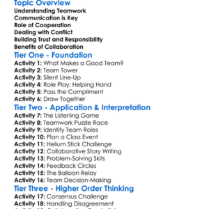 Teamwork And Collaboration Skills Worksheet Activity Booklet
