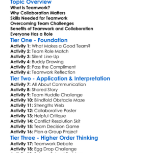 Teamwork And Collaboration Worksheet Activity Booklet