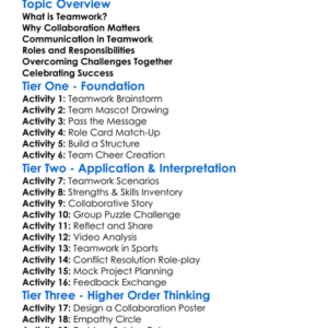 Teamwork And Collaboration Worksheet Activity Booklet