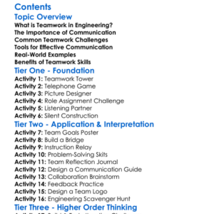 Teamwork And Communication In Engineering Worksheet Activity Booklet