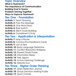 Teamwork And Communication Skills Worksheet Activity Booklet