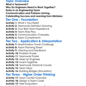 Teamwork In Engineering Worksheet Activity Booklet