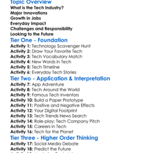 Tech Industry Trends Worksheet Activity Booklet