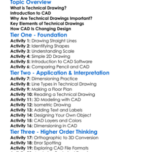 Technical Drawing And Cad Worksheet Activity Booklet